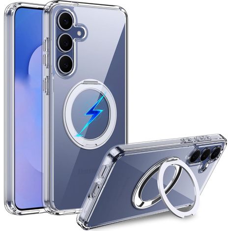 Coque Magnétique pour Samsung Galaxy S25 FE Case Compatible avec MagSafe Support Béquille 360° Magnétique Anneau Béquille Intégré, PC Étui de Protection Anti-Poussière Coque pour Samsung Galaxy S25 FE (1/5)