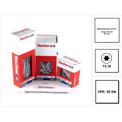 Fischer 50-teiliges Set verzinkte Schrauben (1/5)