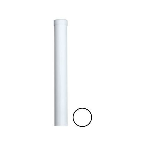 Cloture & Jardin – Poteau rond blanc 1,70 m en acier galvanisé électrozingué – Diamètre 48 mm – Revêtement thermolaqué blanc RAL 9016