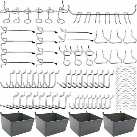 Porte-outils à crochets pour panneau perforé, avec verrouillage, pour ranger divers outils, 80 pièces, Sunny (1/5)