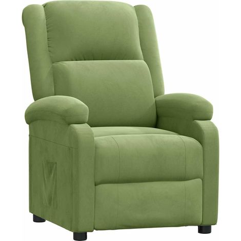 Fauteuil Relax inclinable - Fauteuil Salon Vert clair Velours BV941029 - BonneVie (1/5)