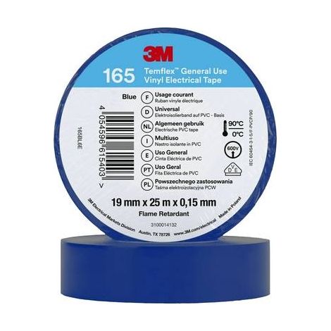 Cinta aislante 3m temflex 165 PVC 25 m x 19 mm