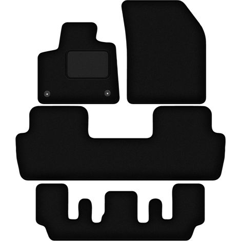 Alfombrillas de terciopelo negro para Peugeot 5008 II GT line 7 plazas (2017-2020)