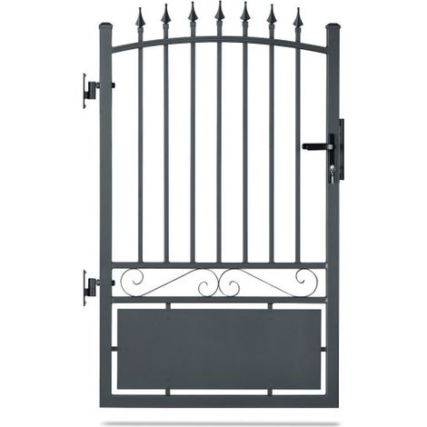 Easycloture – Portillon aluminium tradition style ferronnerie passage 1m – Résistant aux intempéries – Ouverture réversible – Accessoires inclus