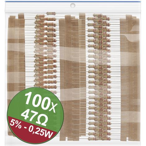 Quadrios 22P063 22P063 Kohleschicht-Widerstand Sortiment 47 Ω axial bedrahtet 0.25 W 5 % 1 Set