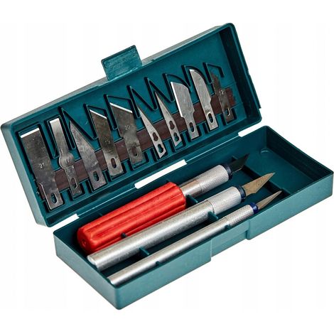 Modellmesser Skalpell Messer Set 13 Klingen Etui