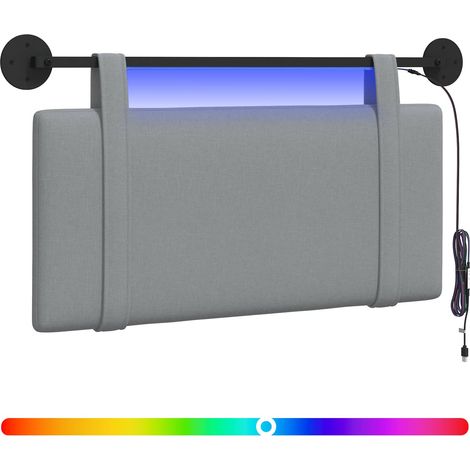 Maison Exclusive - Testiera sospesa Con luce LED Grigio Chiaro Tessuto (1/5)