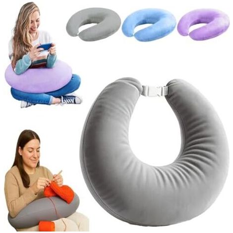 Oreiller ergonomique cervical mémoire forme velours cristal doux soutien nuque et bras confort lecture et jeux coussin (1/5)