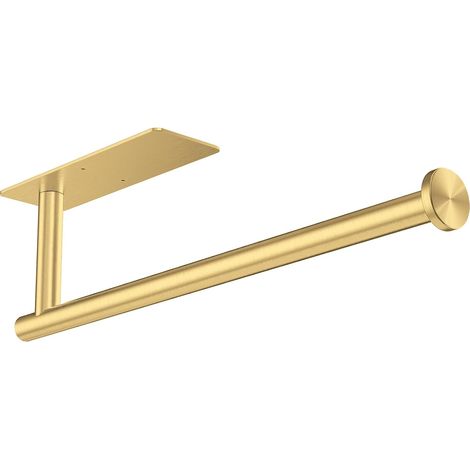 1 - Porte Essuie-Tout - Support Mural - Acier Inoxydable Doré - Installation Adhésive Ou À Vis - Pour Cuisine Et Salle De Bain - Doré - 33cm (1/5)