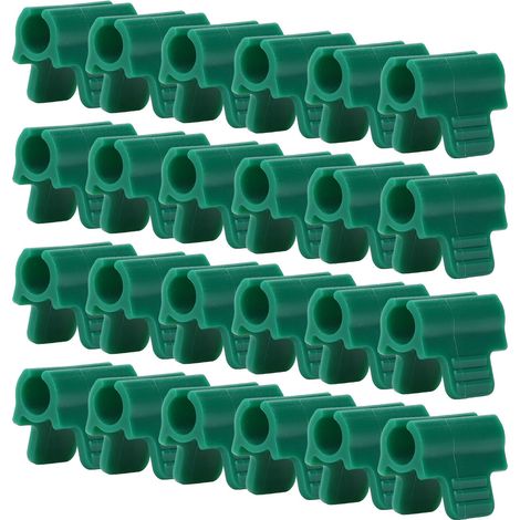 Pinces de serre à tête unique, 24 pièces, filet de couverture, cerceau de Tunnel, Clips anti-insectes, Film de hangar, tige de filet d'ombrage épaisse de 14mm