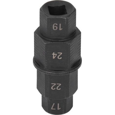Herramienta hexagonal para eje de motocicleta SUNXURY, llave específica para extracción del eje de la rueda delantera de 17, 19, 22 y 24 mm, color negro. (1/5)