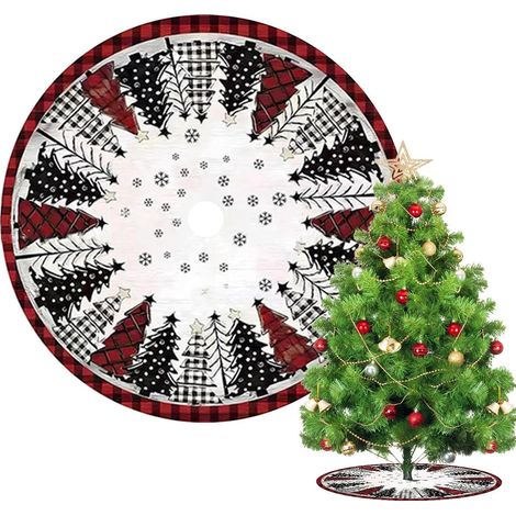 Collier De Base pour Sapin De Noël Collier de Base en Peluche pour Arbres  Décoration Rustique Style Ferme pour Intérieur Extérieur Business Hôtel Restaurant (1/5)