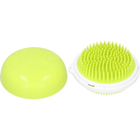 Brosse de massage multifonction double face pour chiens et chats, outil de toilettage pour animaux de compagnie, peigne en ABS et TPE (jaune) (1/5)