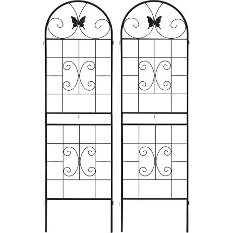 Treillis de jardin en métal galvanisé, lot de 2 panneaux 50 x 180 cm pour plantes grimpantes, intérieur et extérieur (1/5)