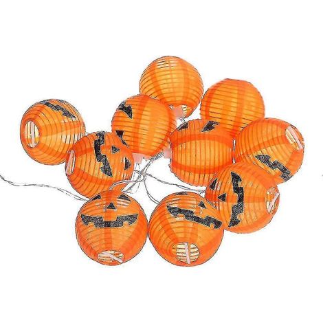 Guirnalda de luces LED de calabaza de Halloween con 20 LED, 2 m, color morado, para decoración de Halloween. (1/4)