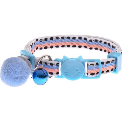 Jaune - Collier modèle boule de neige avec motif et pom pom pour chats (1/5)