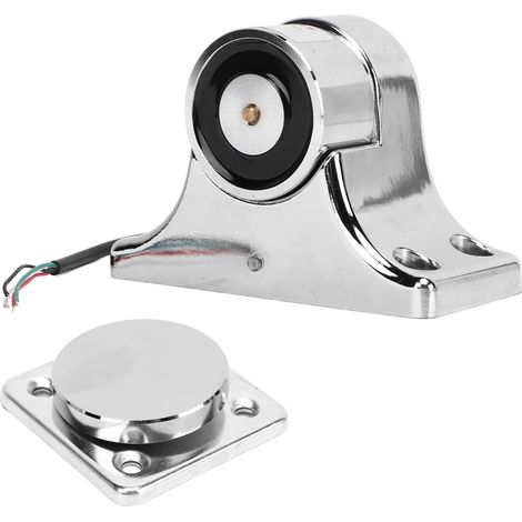 Butée de porte électromagnétique en alliage de zinc argenté, ventouse de 55 kg, pour porte coupe-feu et sécurité au sol (1/5)