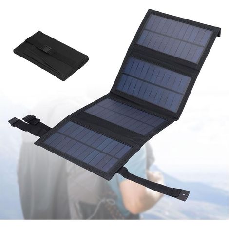 20 W Panneaux Solaires Portables, Chargeur Solaire pour Telephone Pliable, étanche IP65, Sortie USB 5 V CC, Panneaux Dépliés 480 X 185 Mm poum pour Ordinateur Portable (1/5)