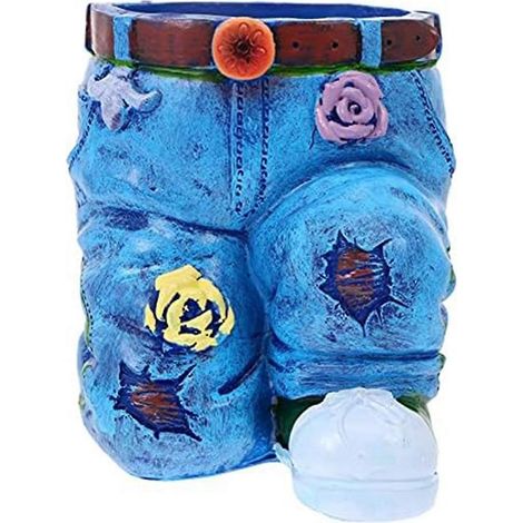 Jeans Flower Dekorativer Blumentopf Tischdekoration Statue Pflanzgefäß Blumentopf Kleine Pflanze (1/5)