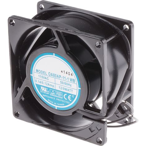 Ventilateur axial RS PRO 115 V ac, 51m³/h, 80 x 80 x 38mm, 9W ( Prix pour 1 ) (1/2)
