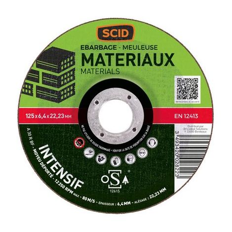 Disque à ébarber - SCID - Diamètre 125 mm - Matériaux - Usage fréquent (1/2)