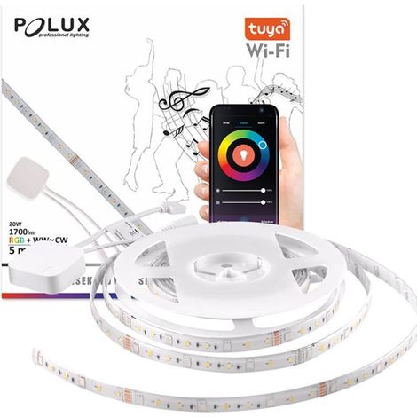 Tira de LED Wi-Fi inteligente Tuya de 5 m, WW-CW+RGB, 20 W, 1700 lm, función musical, 313911 (1/4)