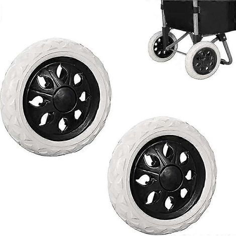 roues de rechange en caoutchouc pour chariot de courses, roues en plastique avec mousse, roue de chariot noire au design tendance, pour chariots de courses, chariots, N (1/5)