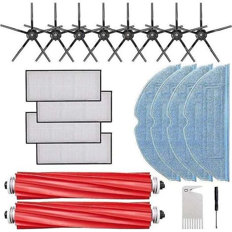 Kit d'accessoires S7 pour S7 S7+ S7 Maxv S7 Maxv Plus comprenant une brosse latérale principale, un filtre en tissu pour balai