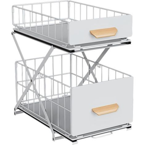 1 Untertisch-Organizer mit 2 Schubladen, Metall, für Küche, Bad und Büro (1/5)