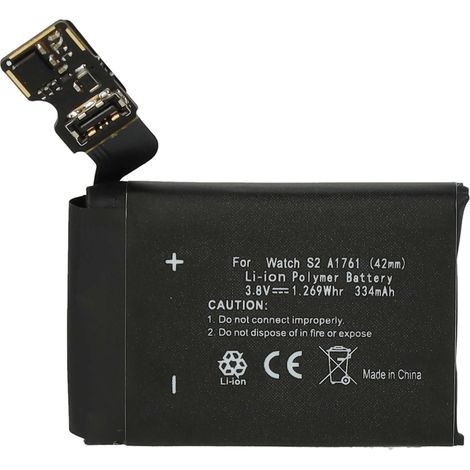 vhbw Akku Ersatz für Apple A1761 für Smartwatch Uhr Fitnessarmband (334 mAh, 3,8 V, Li-Polymer) + Werkzeug-Set