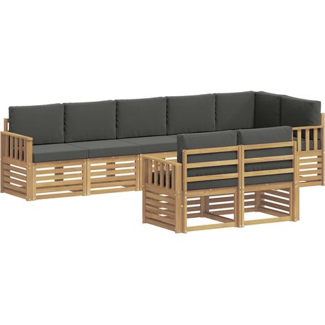 vidaXL Ensemble de canapés d'extérieur 8 pc Blanc et anthracite