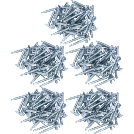 250 Vis autoperceuses tête ronde fraisée avec rondelle, zinc, acier carbone, M4.8x38, lot de 250 pièces (1/5)