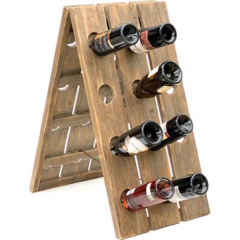 DanDiBo Rüttelbrett Weinregal Flaschenregal für 24 Flaschen aus Holz 96171 Natur Vintage dunkel