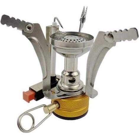 Réchaud Gaz Portable - Alliage D'aluminium Et Acier Inoxydable - Pour Camping Randonnée Pêche - 11 x 7,8 cm - 110 g (1/4)
