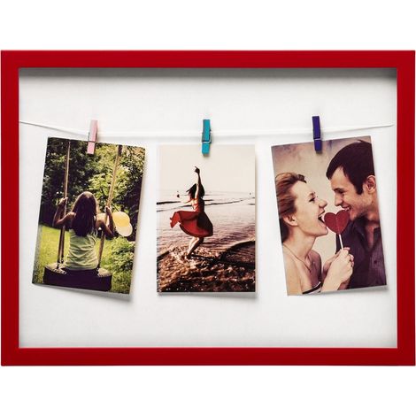 Premier Housewares Washing Line 3 Peg Deep Red Photo Frame (1/5)