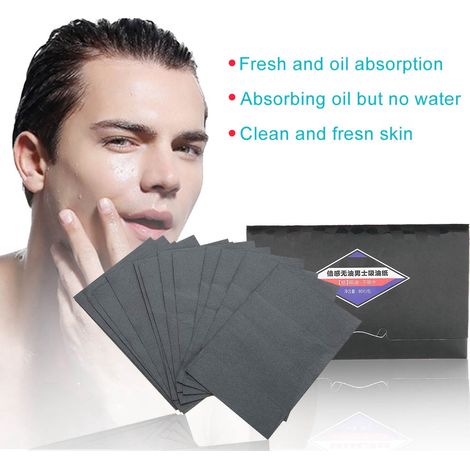 Lot de 80 papiers buvards absorbants pour le visage, pour hommes, pour contrôler le sébum. (1/5)