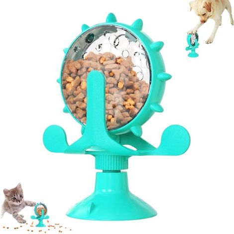Gamelle interactive pour chat - Distributeur de friandises pour chats et chiens - Gamelle interactive - Bleu mer - Gamelle éducative pour animaux - Distributeur de nourriture et de friandises pour cha (1/5)