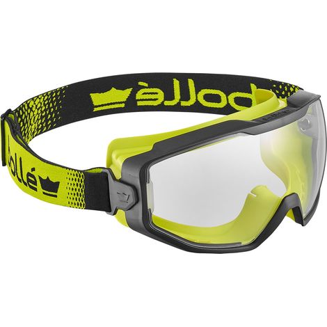 Bollé Safety – Lunettes de protection Spectrum SPECTN12W – Norme EPI – Ventilation indirecte – Monture PC et TPR – Bandeau en polyester et spandex