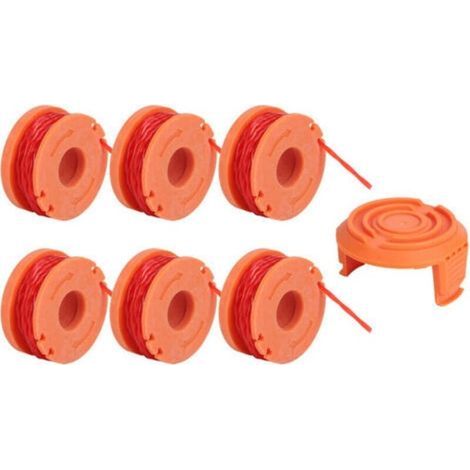 Ensemble de 6 Bobines et 1 Couvercle pour Débroussailleuse Compatible Worx WA0010 - (1/3)
