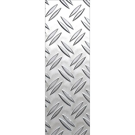 Sticker réfrigérateur et lave vaisselle, métal motifs striés aluminium effet trompe l'oeil, 180 cm X 59,5 cm (1/3)