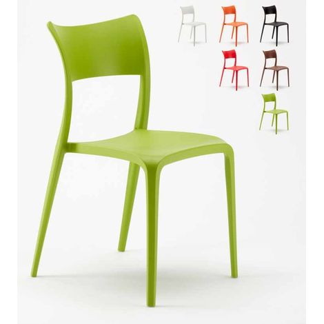 Stühle aus Polypropylen für Küche Bar Restaurant und Garten Parisienne - Grün (1/5)