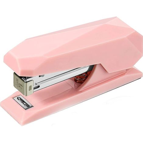 Agrafeuse de bureau antidérapante en forme de diamant, capacité de 20 feuilles, idéale pour la maison, le bureau ou l'école. (1/4)
