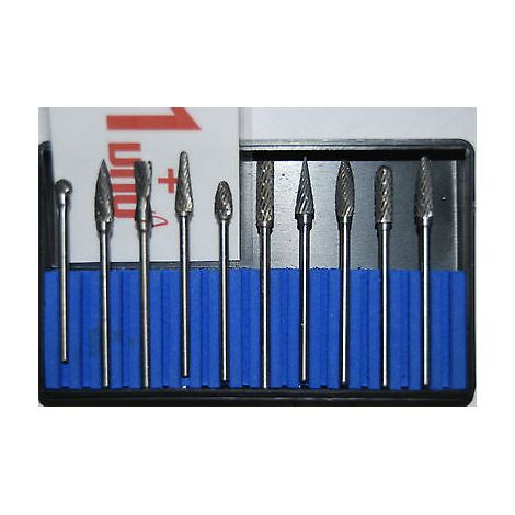 FRESE PUNTE AL CARBURO DI TUNGSTENO 3x4mm10 PZ TRAPANO DRIMEL SMERIGLIATRICE