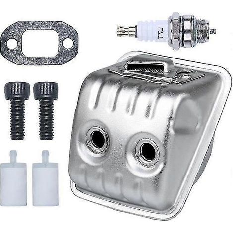Kit de vis de protection pour pot d'échappement avec filtre à carburant et bougie d'allumage compatible avec Husqvarna 445, 450, 445E et 450E. (1/4)