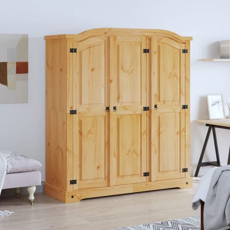 Armadio in Legno di Pino Messicano Corona Range 3 Ante vidaXL