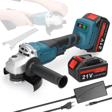 Meuleuse d'angle électrique multifonctionnelle 125 mm, moteur sans balais, avec chargeur portable et batterie lithium. Outil utilitaire pour la découpe et le polissage de carrelage, bois, pierre et ac (1/5)