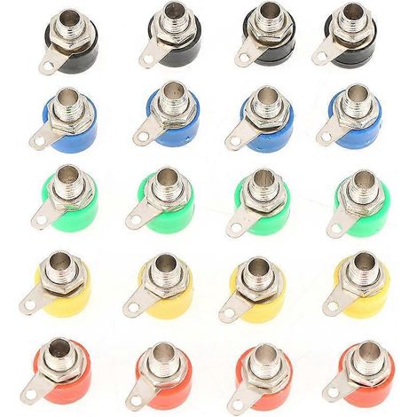 20 prises bananes de 4 mm pour amplificateur de haut-parleur, couleurs assorties