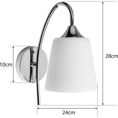 Applique da parete, lampada da parete decorativa a LED in stile moderno e semplice, argento, E27, ferro, 28x10 cm (1/4)