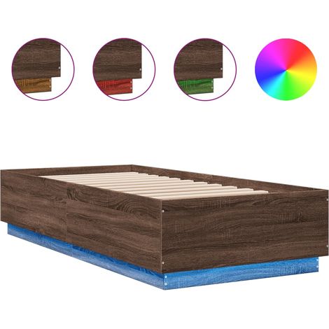 Maison Exclusive - Estructura cama con luces LED madera marrón ro (1/5)