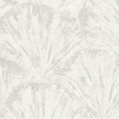 Plaster look wallpaper wall Profhome 781983 hot embossed non-woven wallpaper textured with abstract pattern shimmering white silver grey silk grey 5,33 m2 (1/5)